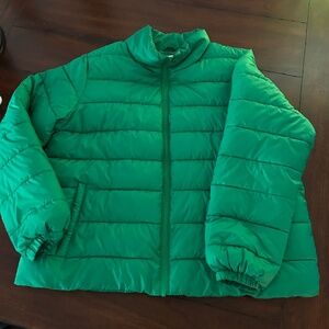 Nordstrom Kelly Green Puffer Jacket Size XL